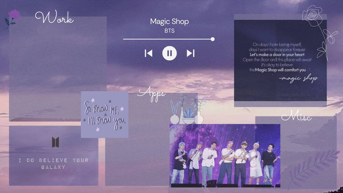 Bts Magic Shop Purple Aesthetic Wallpaper