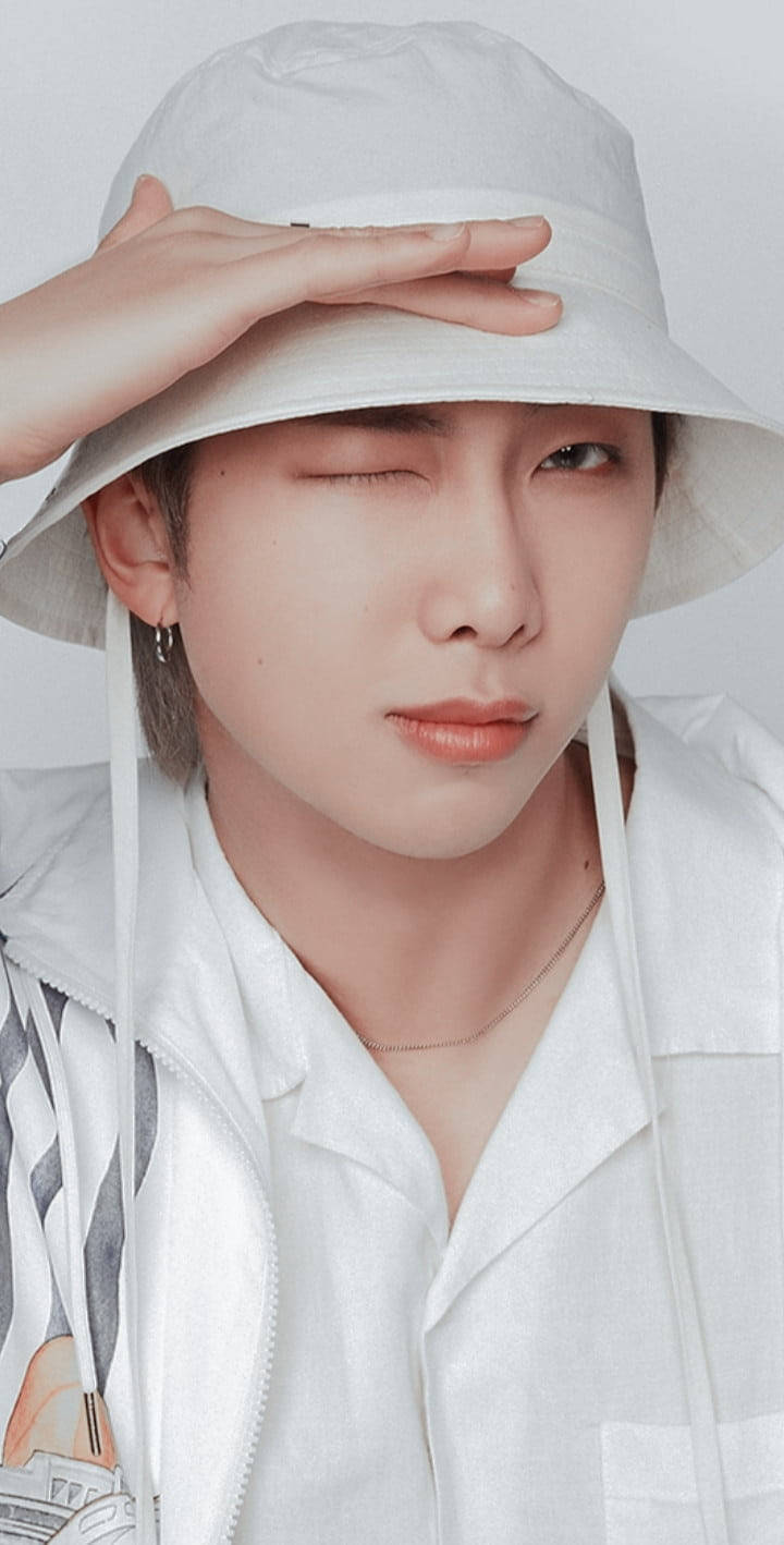 Bts Rm Cute Bucket Hat Wallpaper