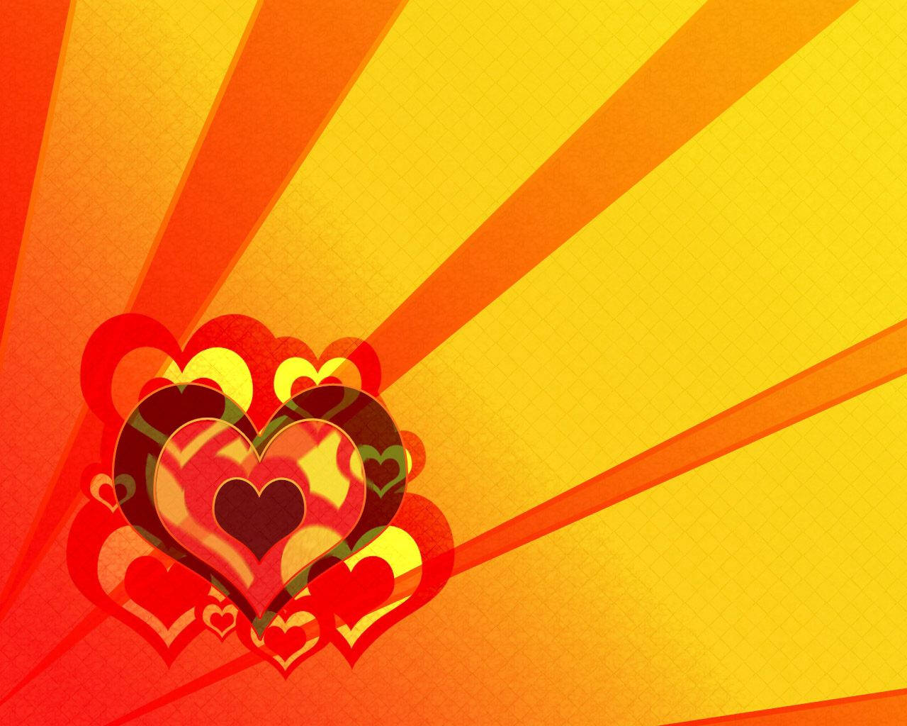 Bunch Of Hearts And Orange Lines Wallpaper