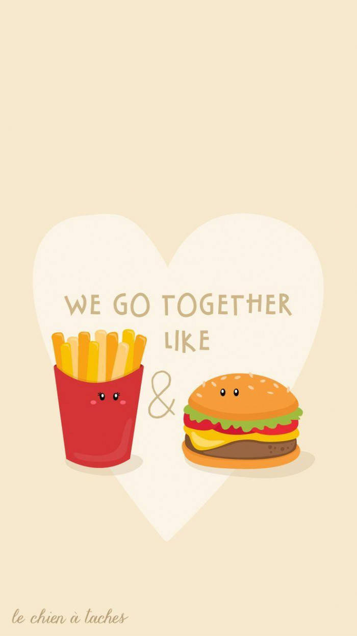 Burger And Fries Funny Phone Wallpaper