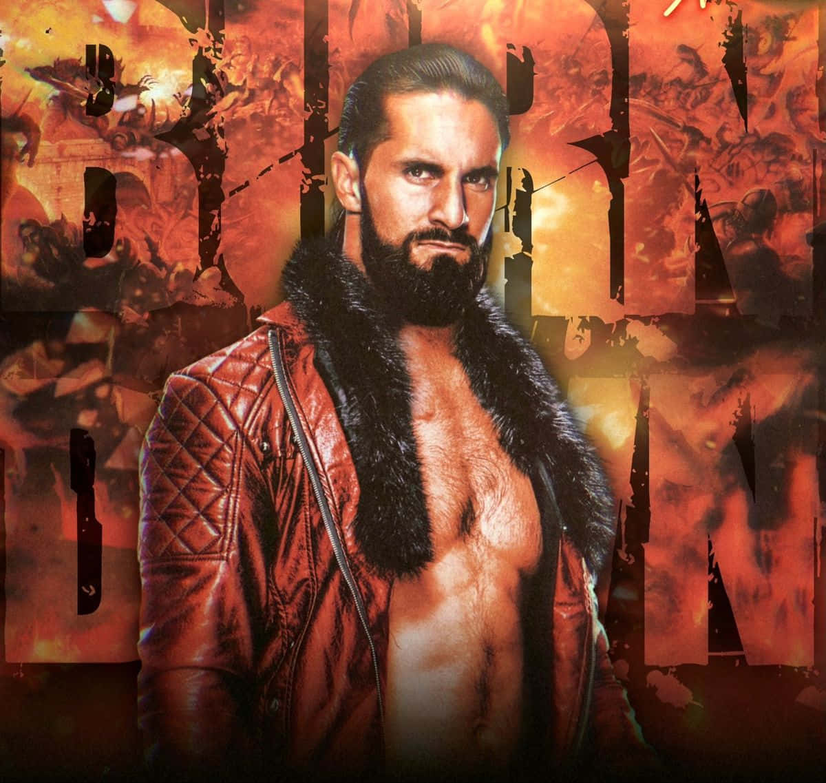 Burn Down Seth Rollins Poster Wallpaper