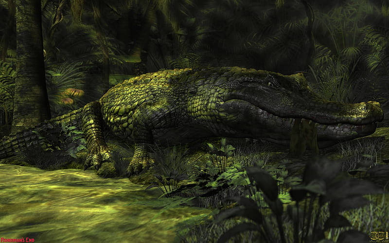 Caiman Inside A Den Wallpaper