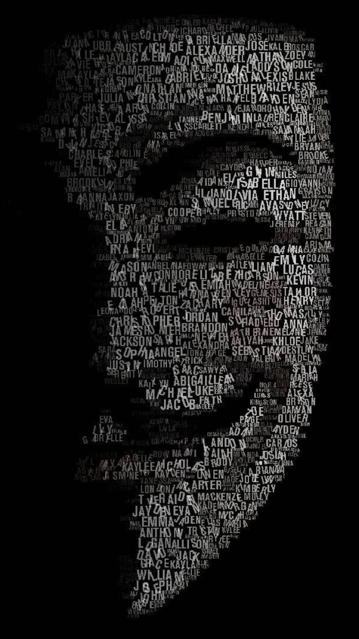 Calligram Hacker Mask Wallpaper