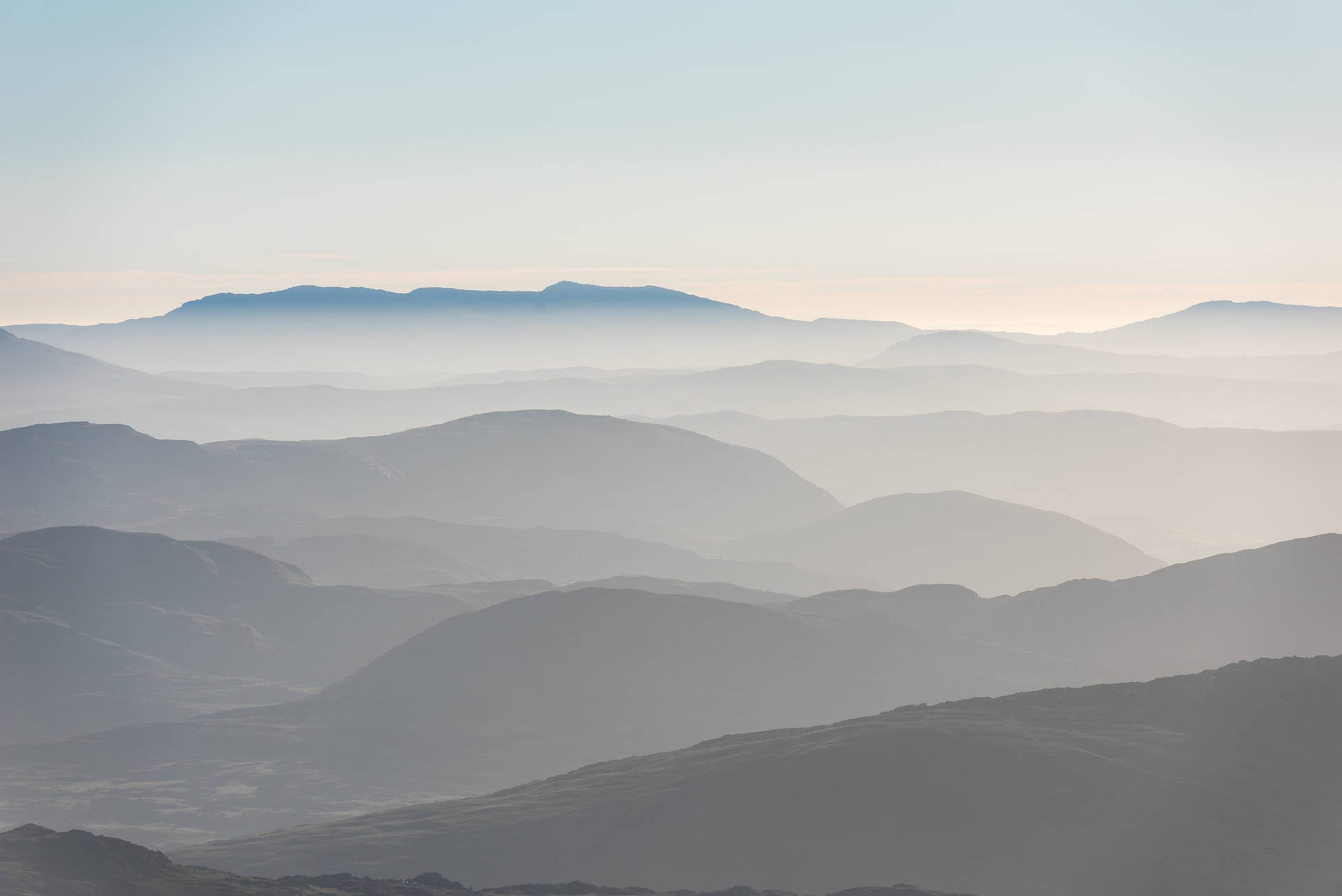 Calm Foggy Mountains Wallpaper