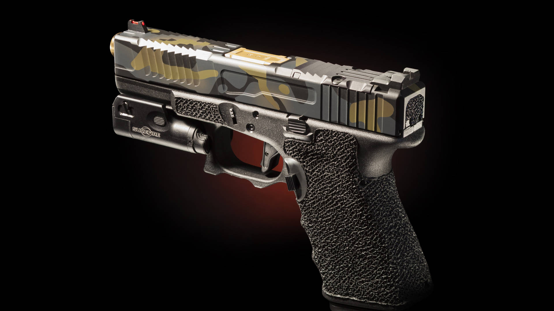 Camo Green Gray Glock Pistol Wallpaper