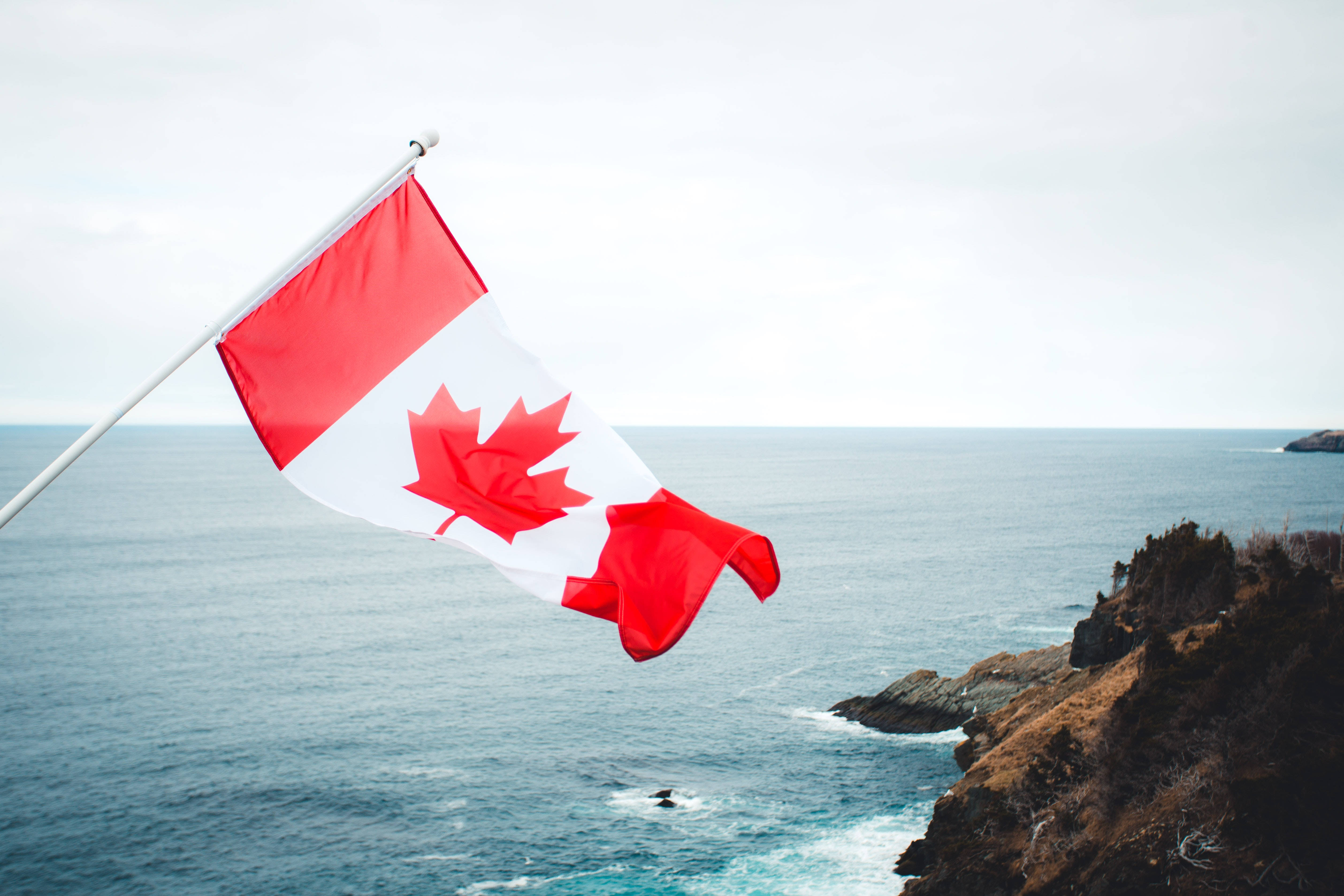 Canadian Flag Cliff Zoomed Out Wallpaper