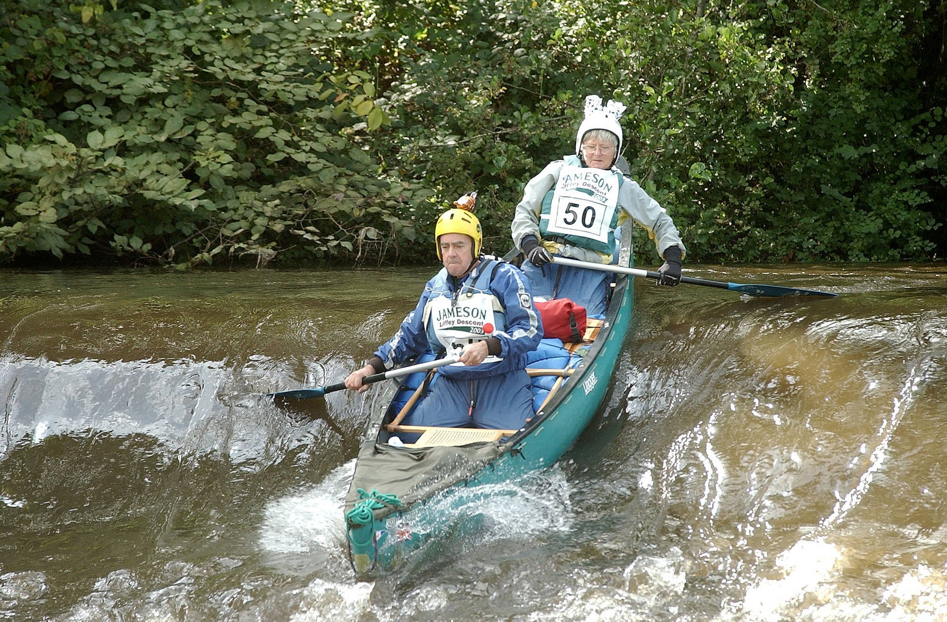 Canoeing Down The River Wallpaper