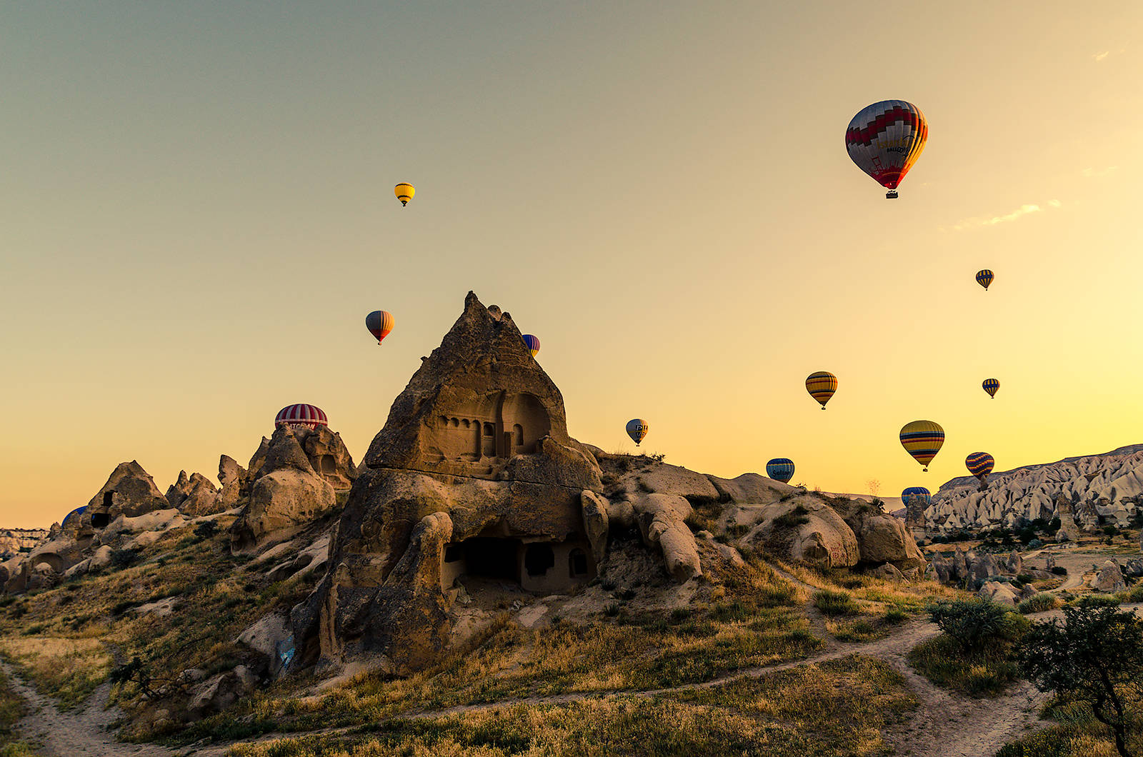 Cappadocia Yellow Sky Wallpaper