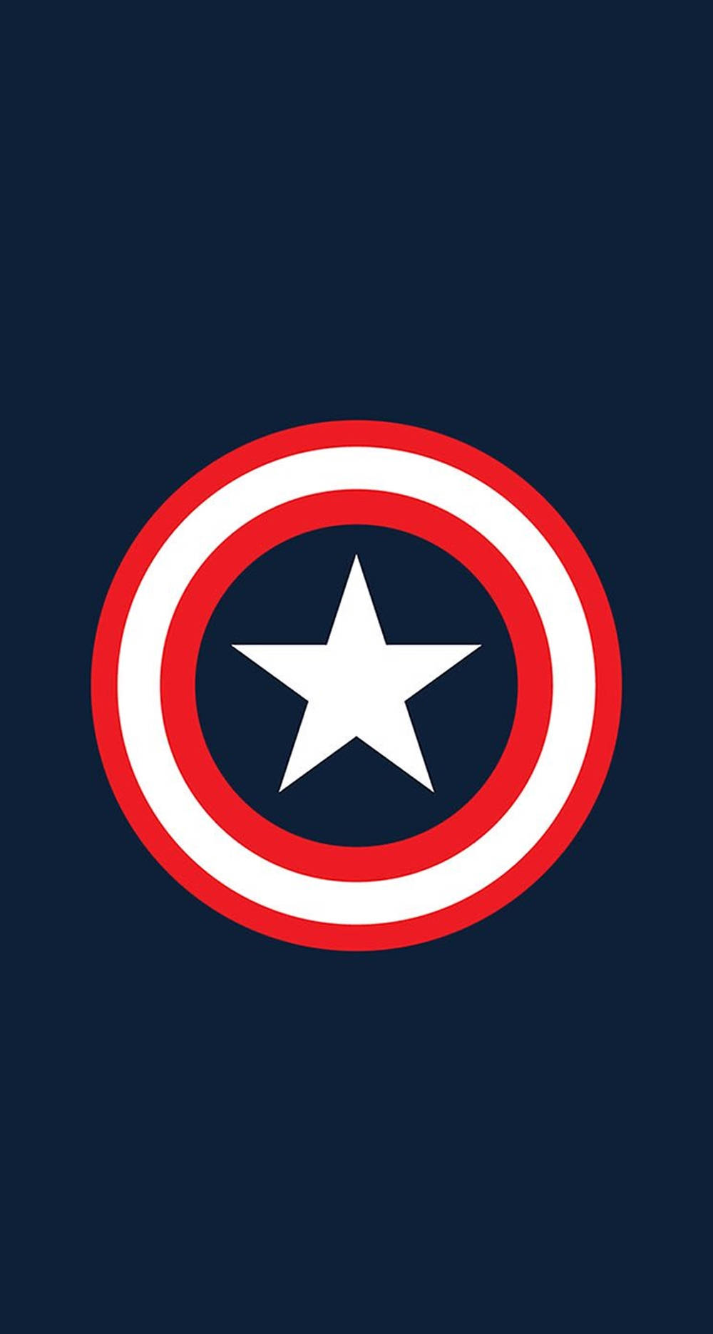 Captain America Shield Iphone Minimalist Dark Blue Wallpaper