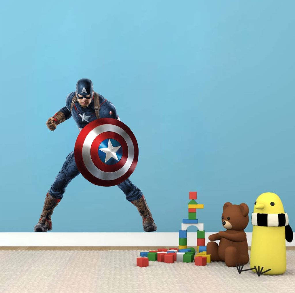 Captain America Superhero Wall Sticker Wallpaper