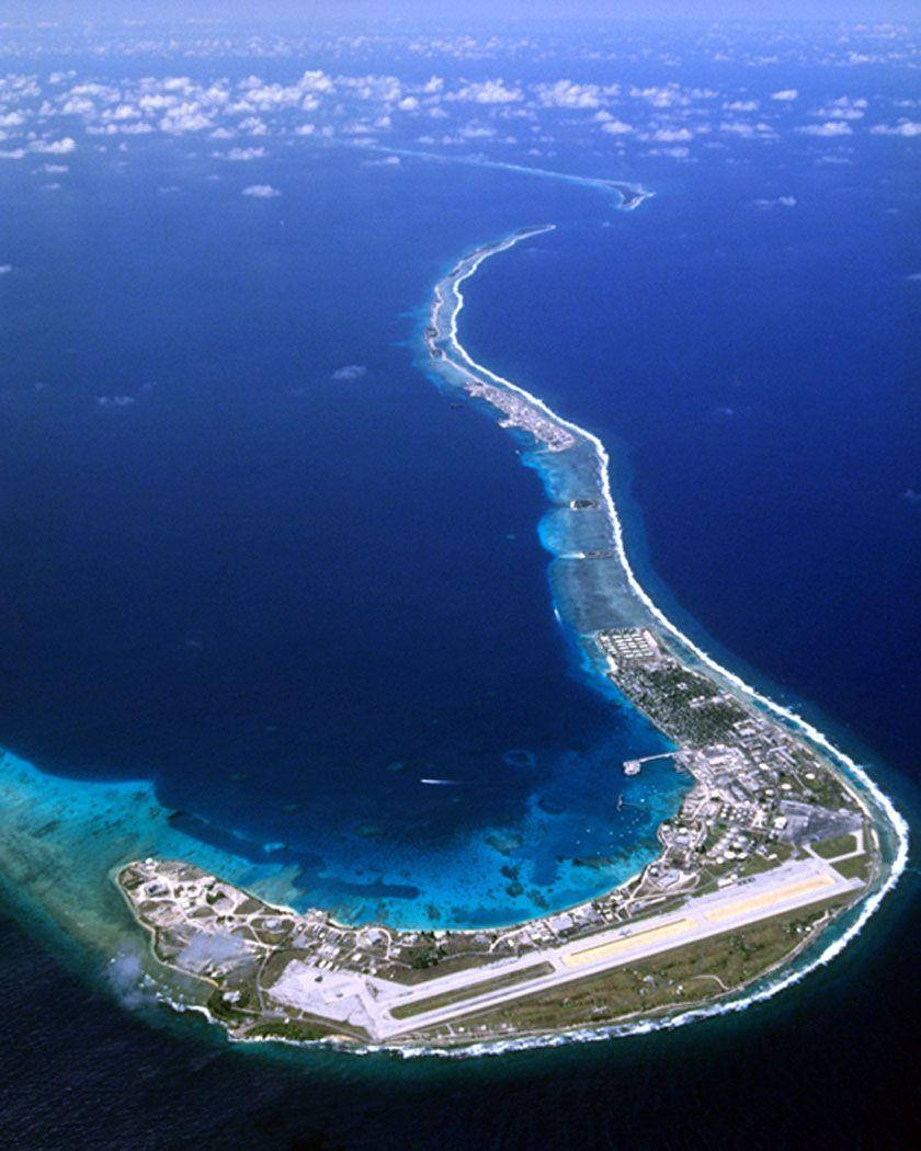 Caption: Aerial View Of Kwajalein Atoll, Marshall Islands Wallpaper