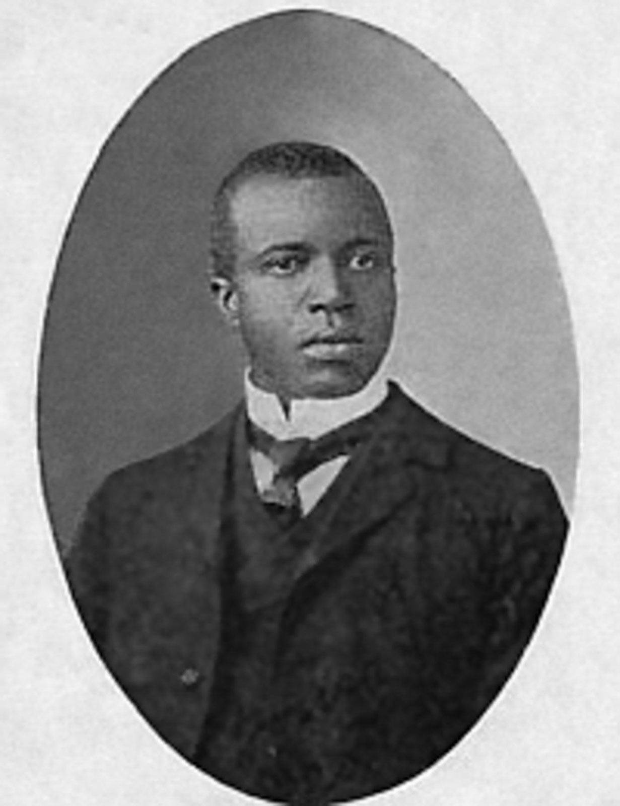 Caption: Black And White Portrait Of Scott Joplin, The 'king Of Ragtime' Wallpaper