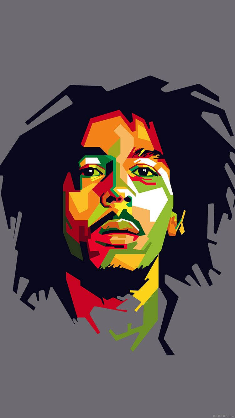 Caption: Bob Marley Vector Art – Classic Reggae Icon Wallpaper