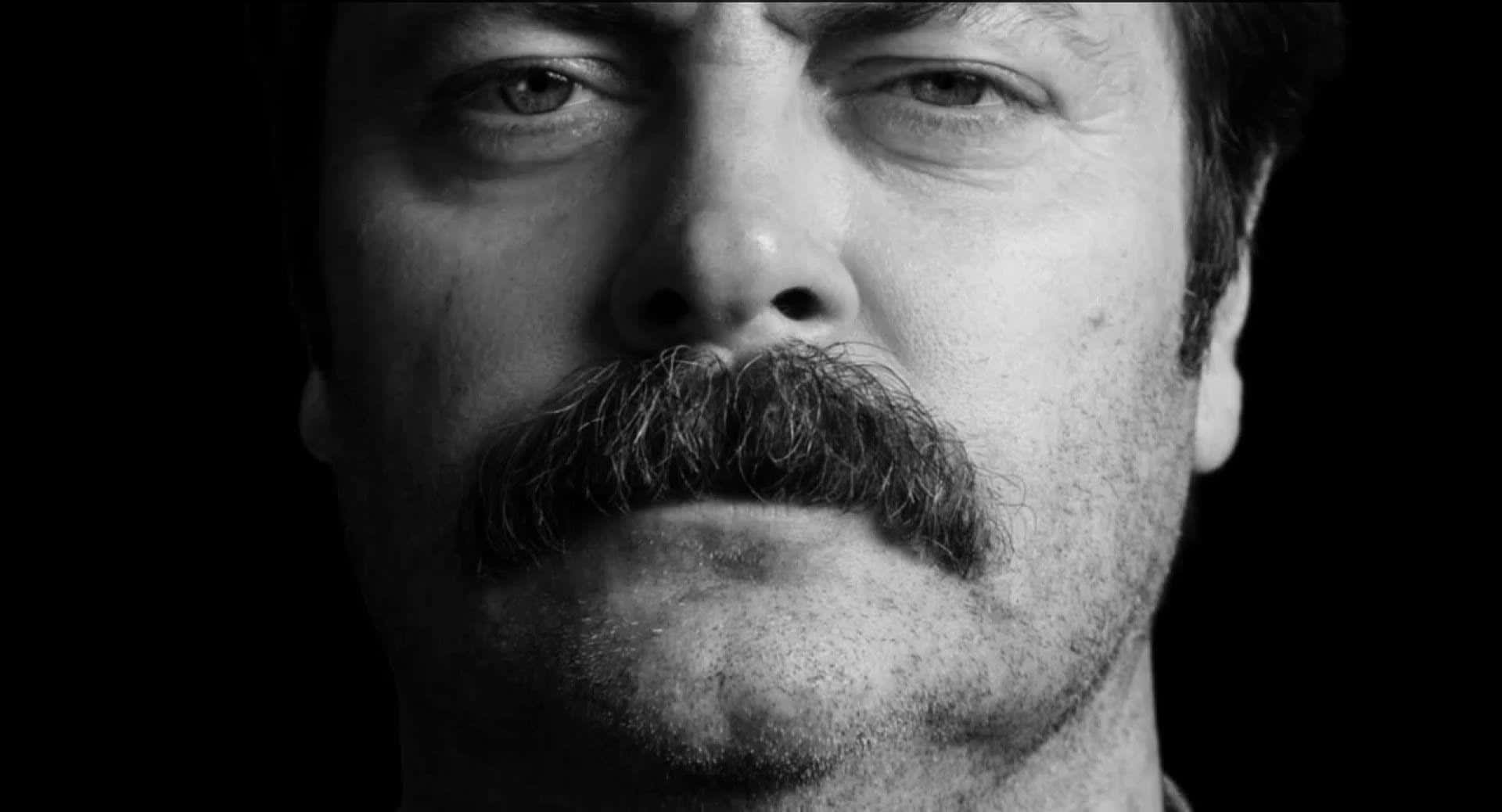 Caption: Captivating Portrait Of Nick Offerman Wallpaper