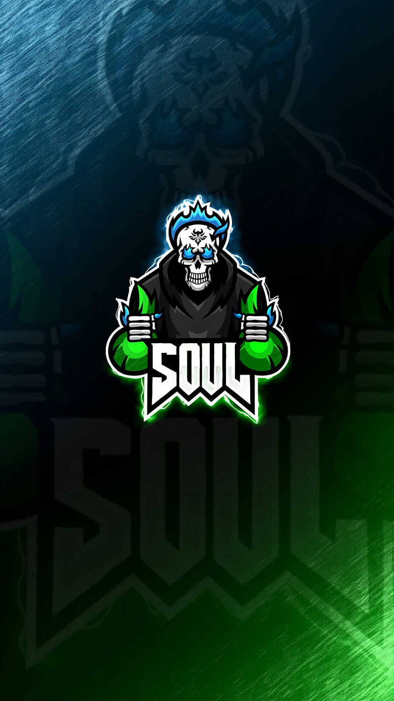 Caption: Display Of Team Soul Logo On An Abstract Black Background Wallpaper