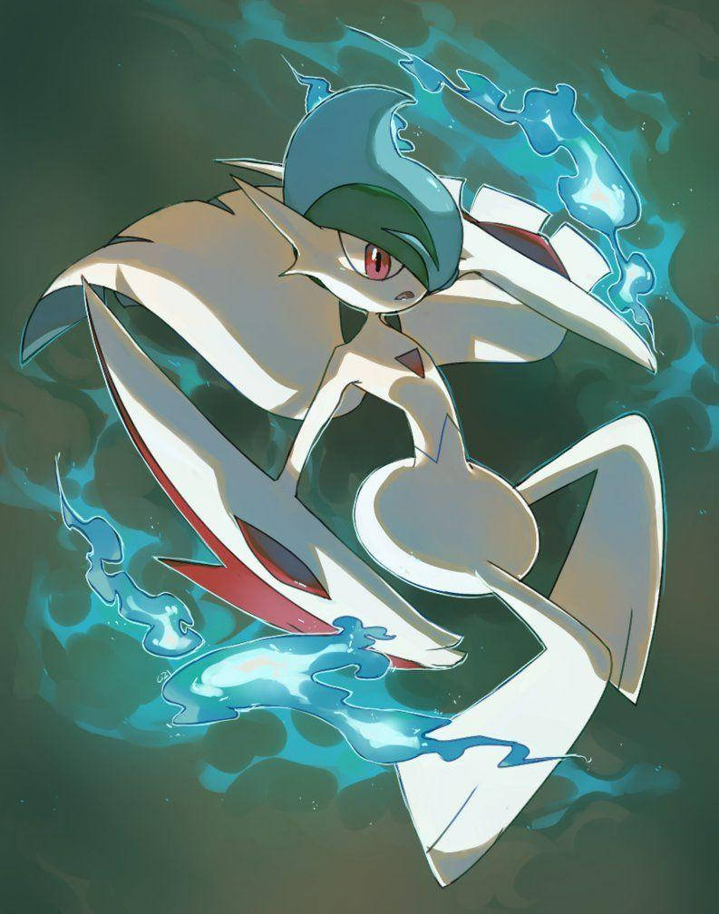 Caption: Engaging In Battle - Mega Gallade Wallpaper