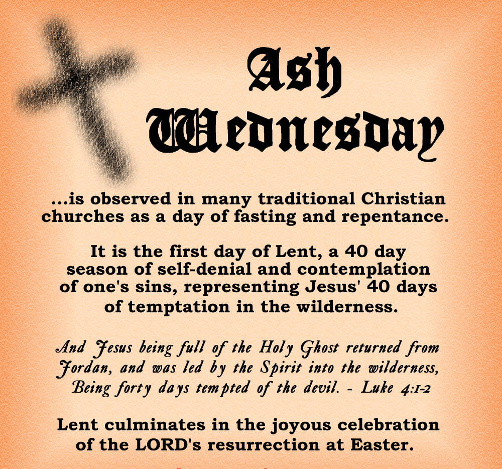 Caption: Meaningful Ash Wednesday Church Poster Wallpaper