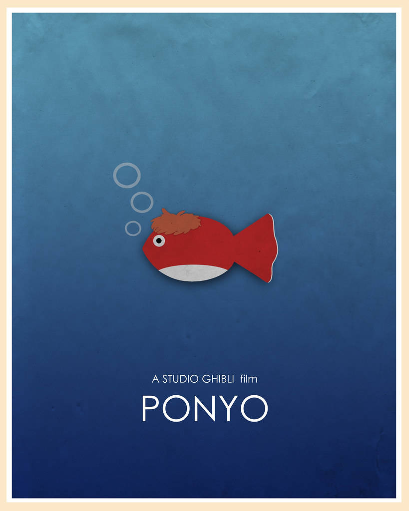 Caption: Minimalist Poster Of Ponyo Wallpaper