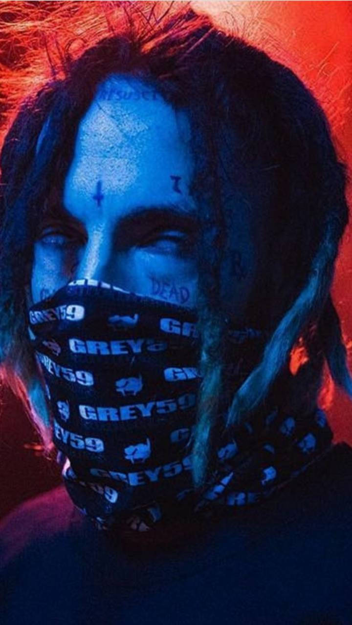 Caption: Scrim Of $uicideboy$ With Face Bandana Wallpaper