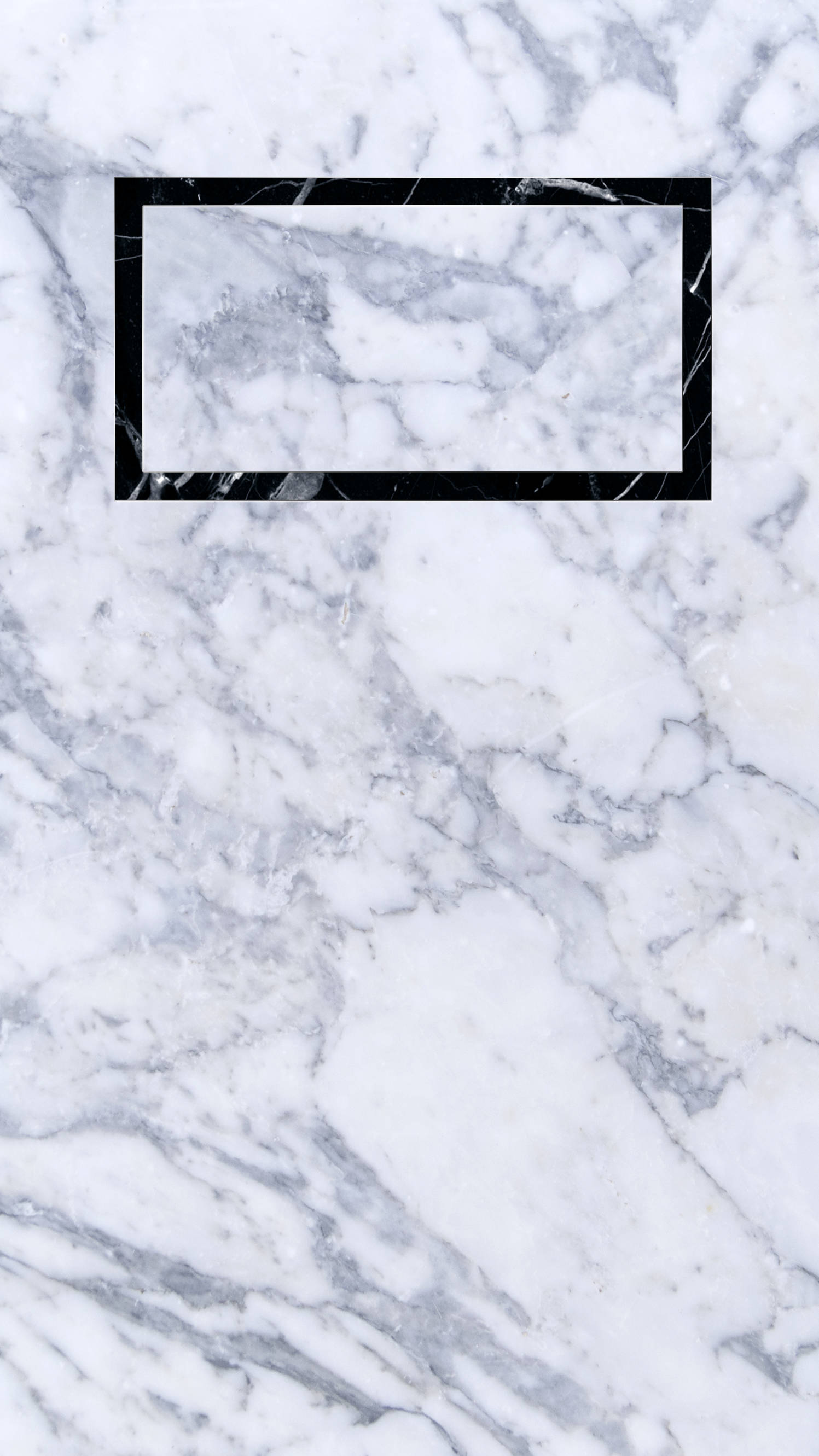 Caption: Sleek Black Clock On Elegant White Marble Iphone Background Wallpaper