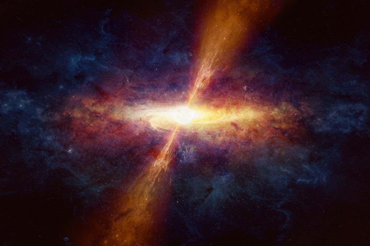 Caption: Stunning Quasar In Deep Space Wallpaper