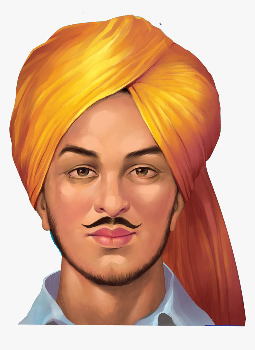 Caption: The Fearless Revolutionary: A Digital Artwork Of Shaheed Bhagat Singh Wallpaper