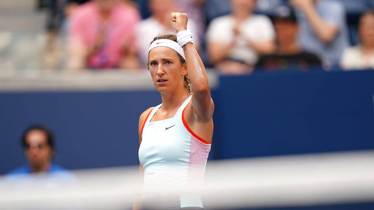 Caption: Victoria Azarenka Celebrating Victory Wallpaper