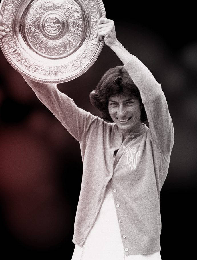 Caption: Virginia Wade Celebrating A Tennis Victory Wallpaper