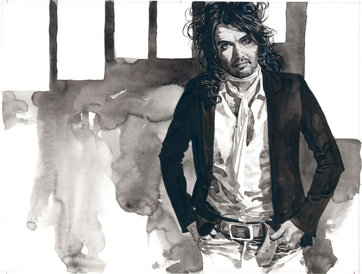 Captivating Artwork Of Russell Brand Wallpaper