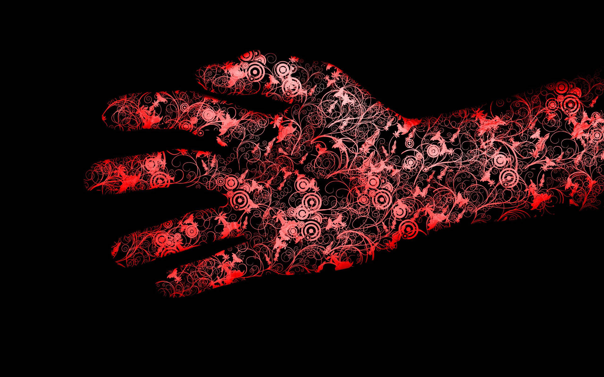 Captivating Red Hand Art Wallpaper