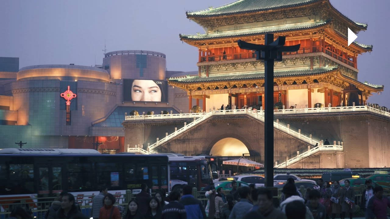 Captivating View Of Bell Tower Of Xian Wallpaper