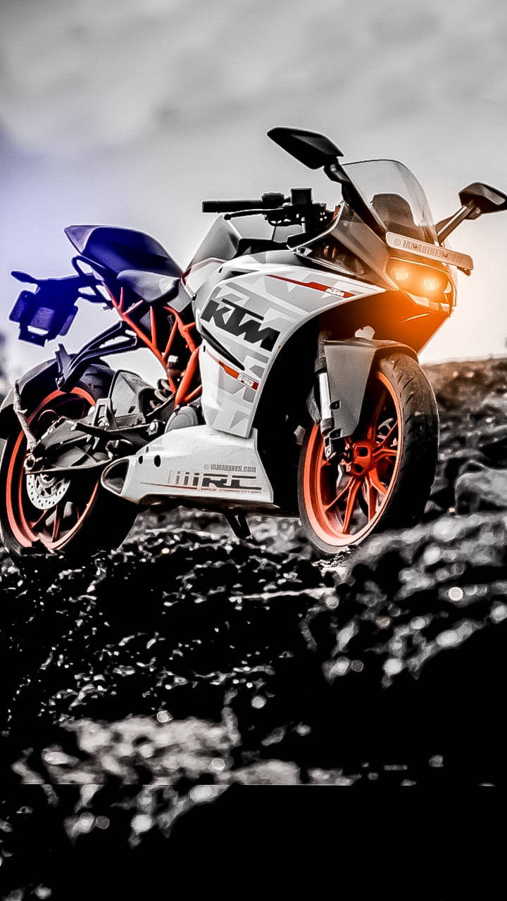 Captivating White Ktm Bike Wallpaper