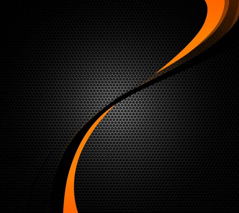 Carbon Fiber Black Orange Curves Wallpaper