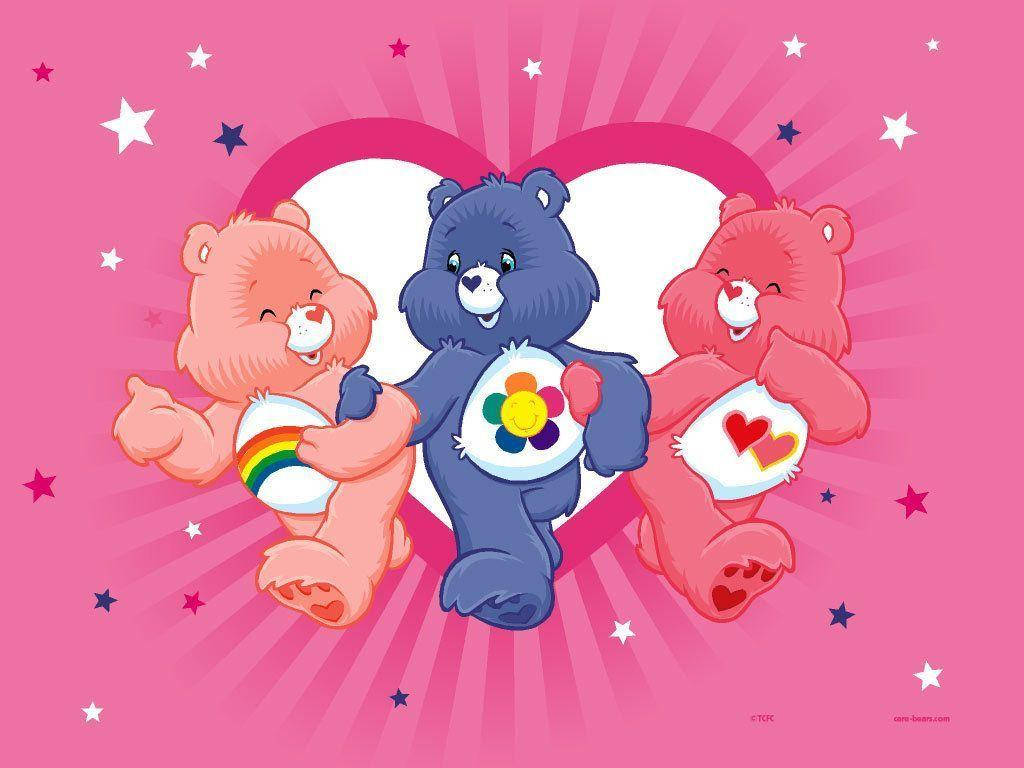 Care Bears Pink Digital Art Wallpaper