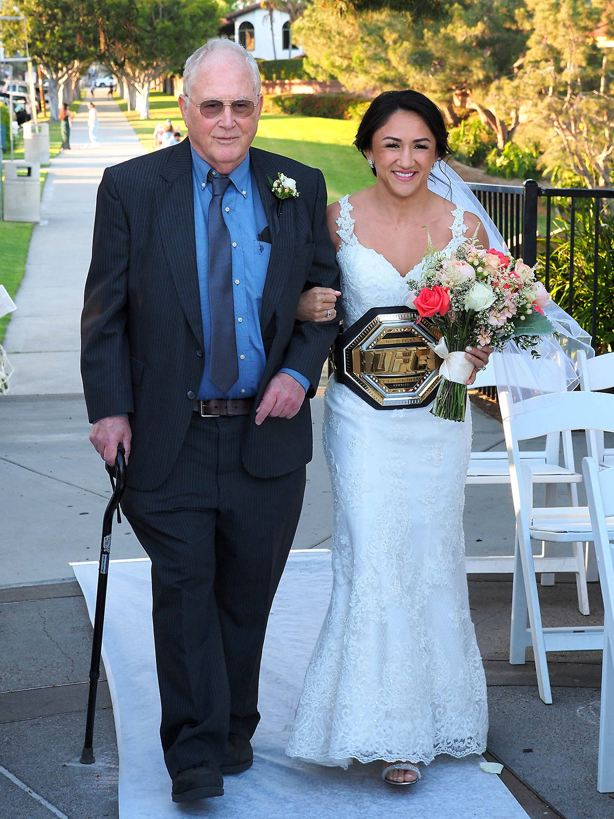 Carla Esparza With Father Wallpaper