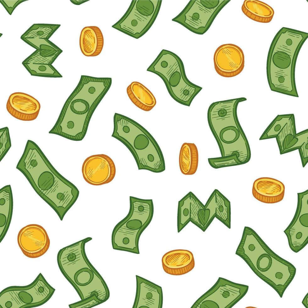 Cash_and_ Coins_ Pattern Wallpaper