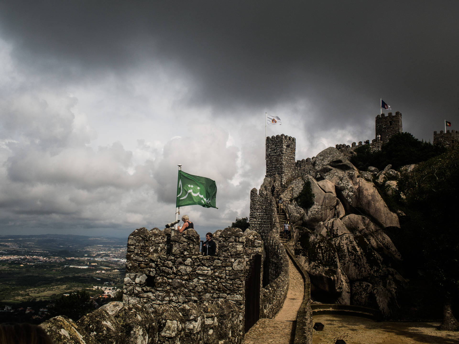 Castelo Dos Mouros Sintra Dark Sky Wallpaper