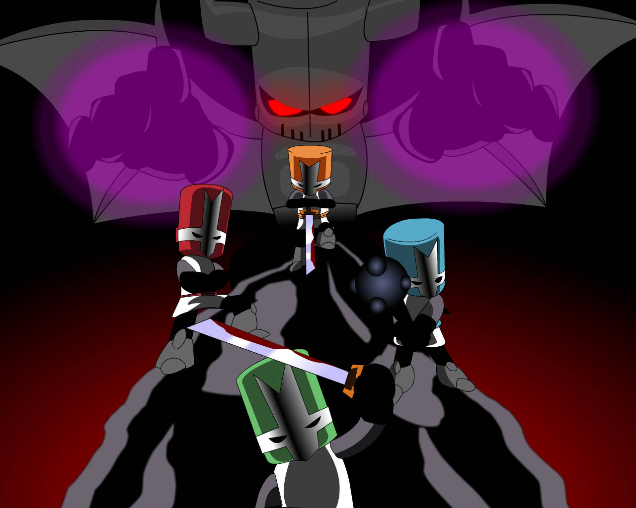 Castle Crashers Four Knights Necromancer Wallpaper