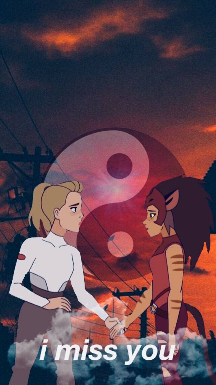 Catra And Adora Show Their Love Wallpaper