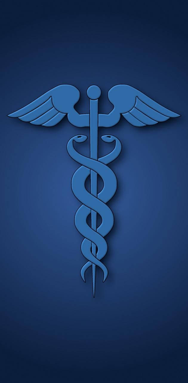 Cauduceus Medical Symbol Blue White Wallpaper