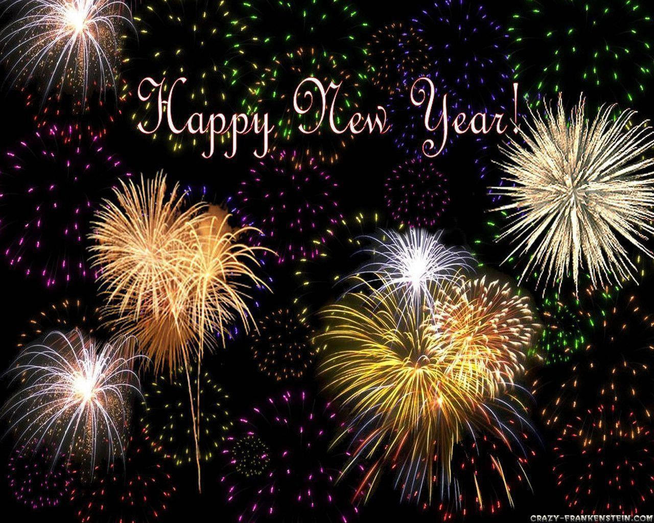 Celebrate Grandly With Sparkling New Year Fireworks Wallpaper