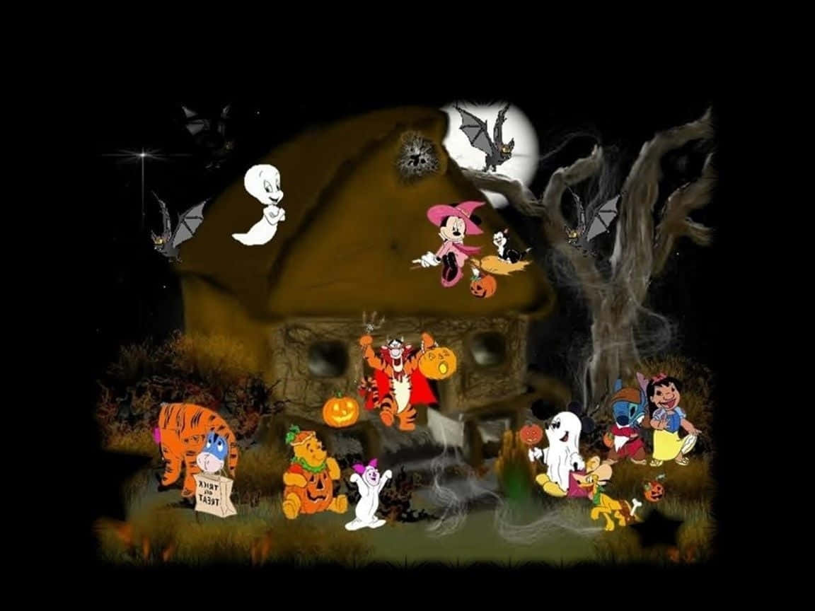 Celebrate Halloween In Spooky Animated Style! Wallpaper