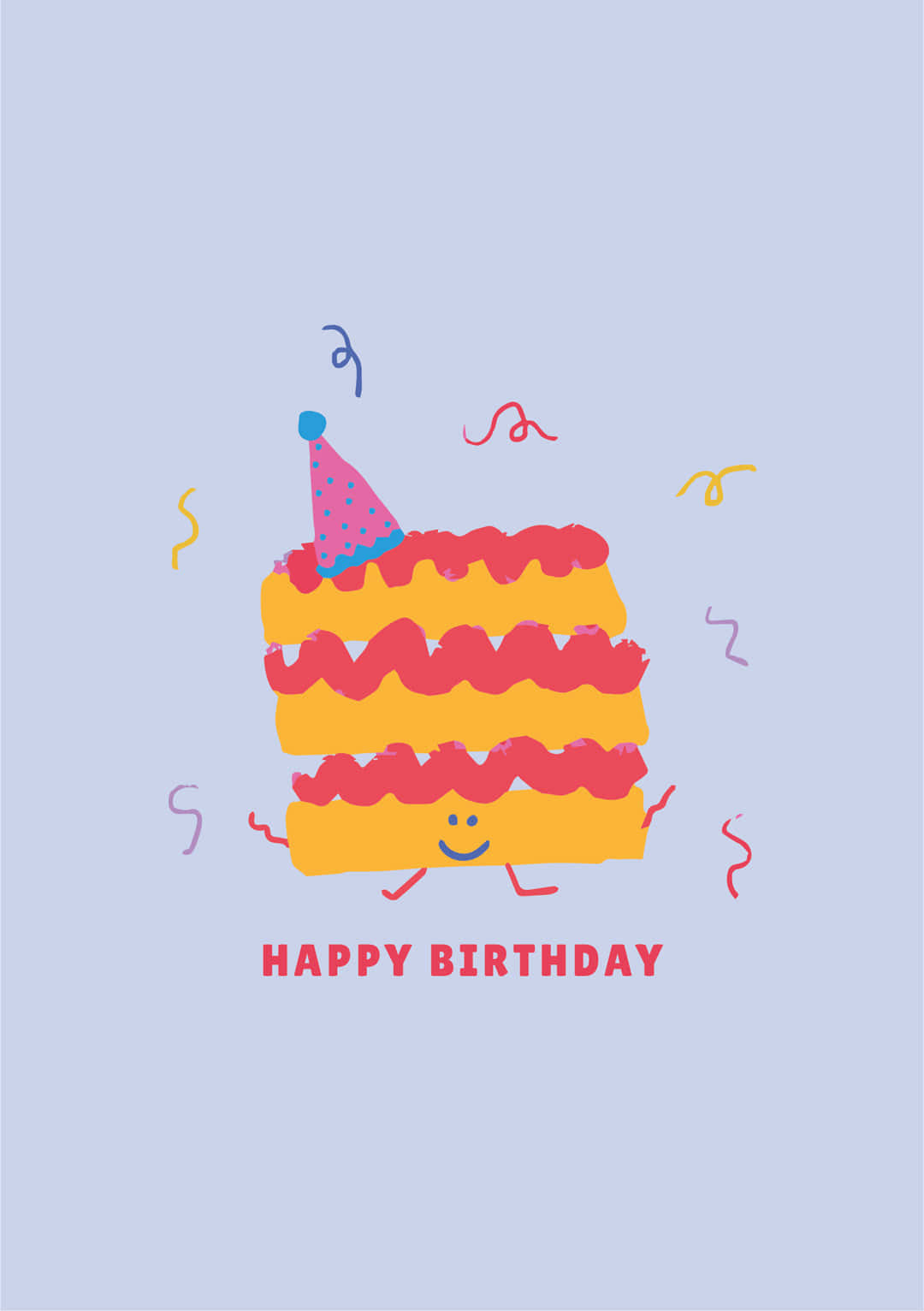 Celebratory Birthday Cake Illustration Wallpaper