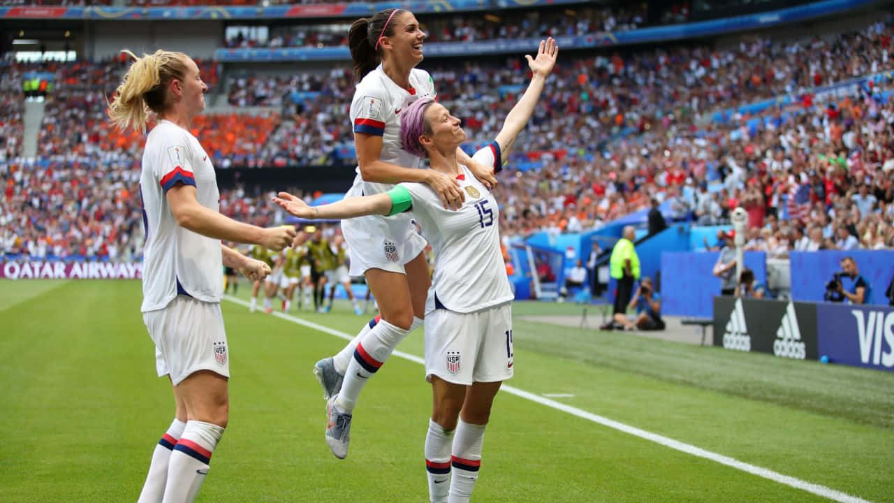 Celebratory_ Moment_ U S_ Women_ Soccer_ Team Wallpaper