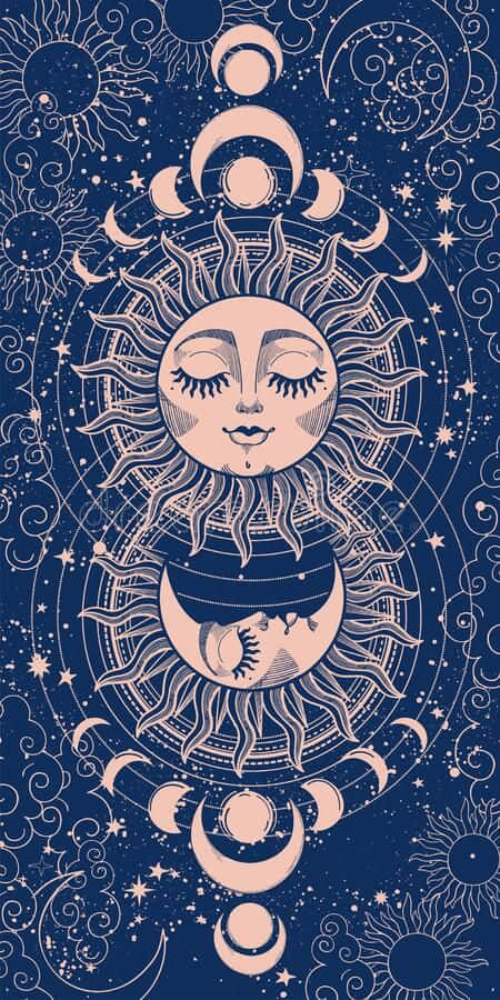 Celestial Harmony - Sun And Moon Aesthetic Wallpaper