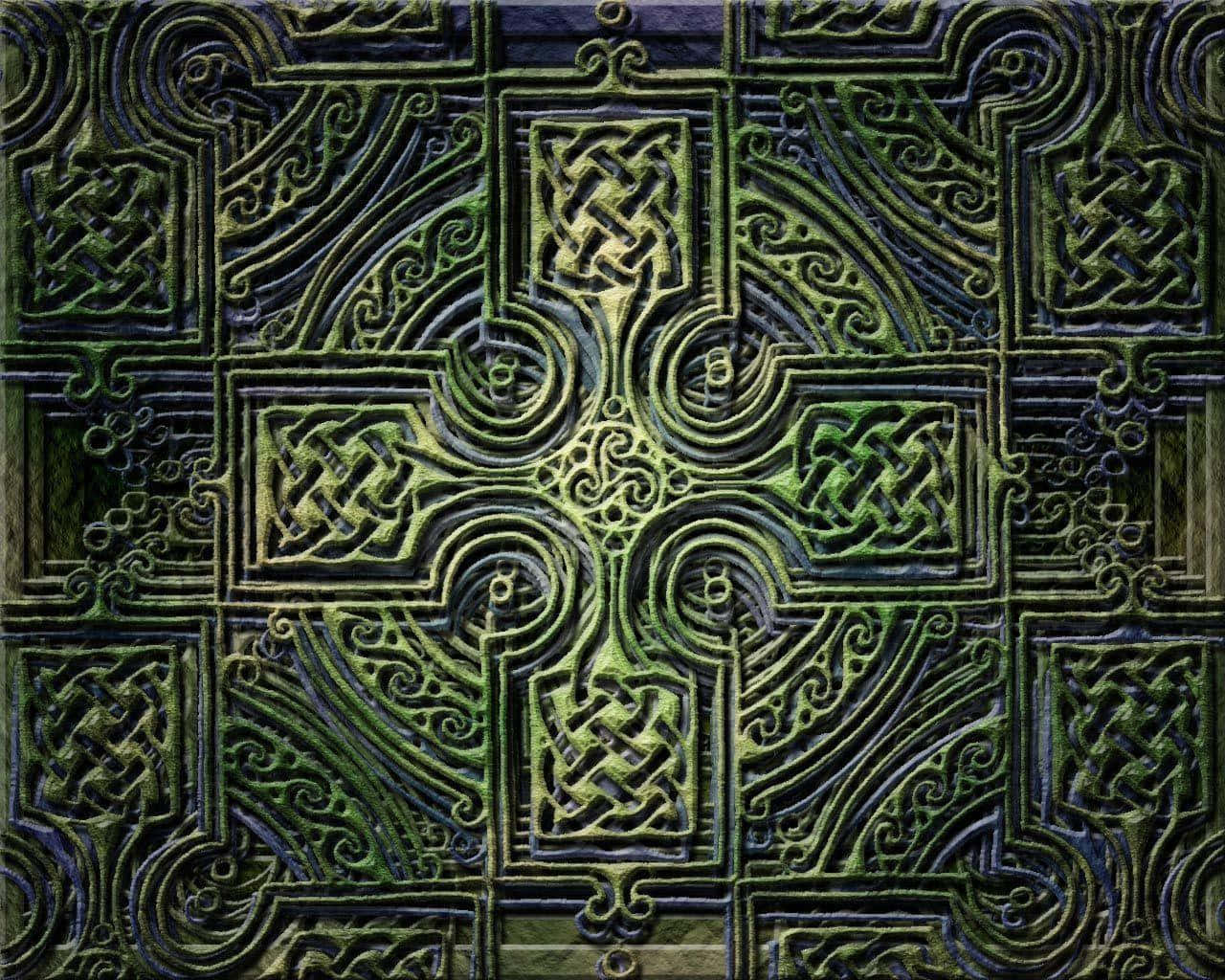 Celtic Irish Cross Pattern Wallpaper