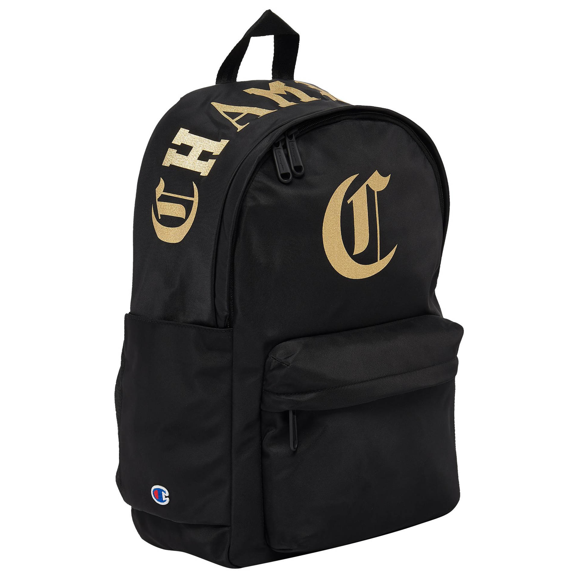 Champion black and gold backpack best sale