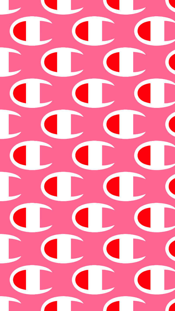 Champion Logo In Pink Patterns Wallpaper