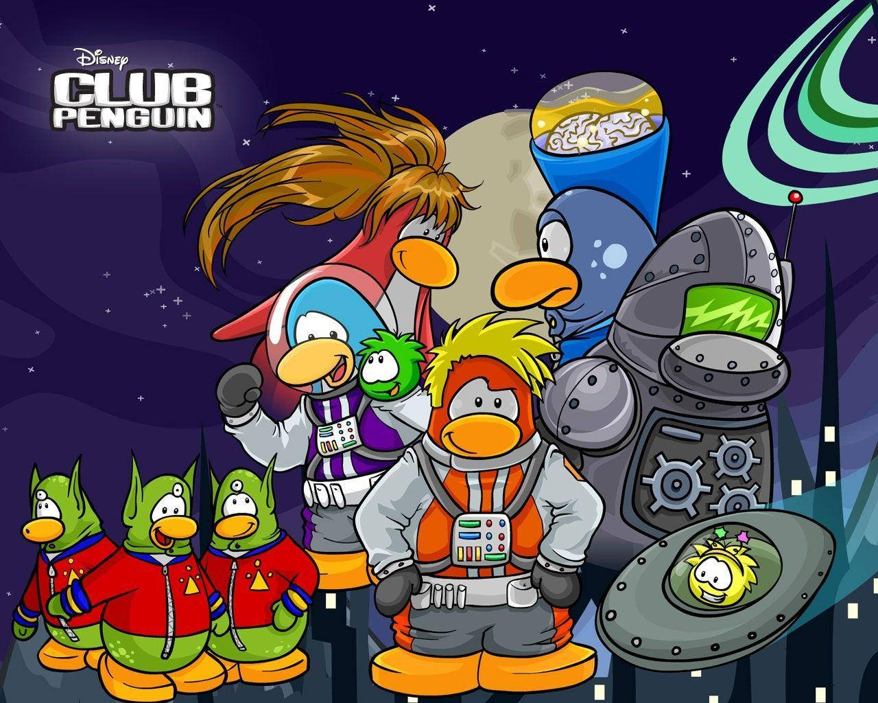 Charming Club Penguin Astronaut Wallpaper