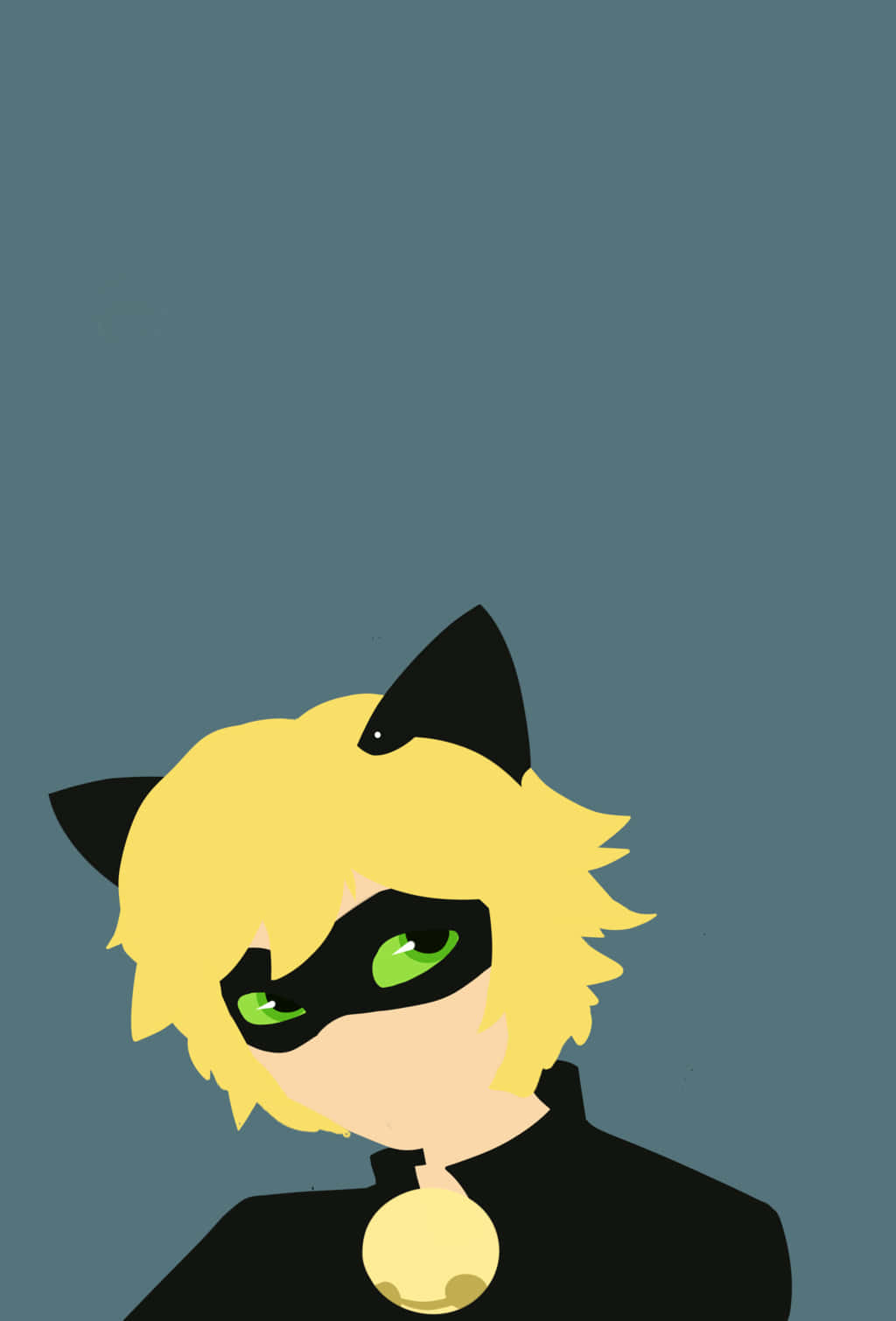 Chat Noir Portrait Vector Art Wallpaper